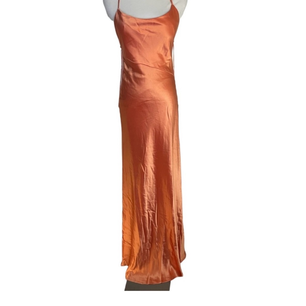 Galvan Orange Satin Maxi Dress designer